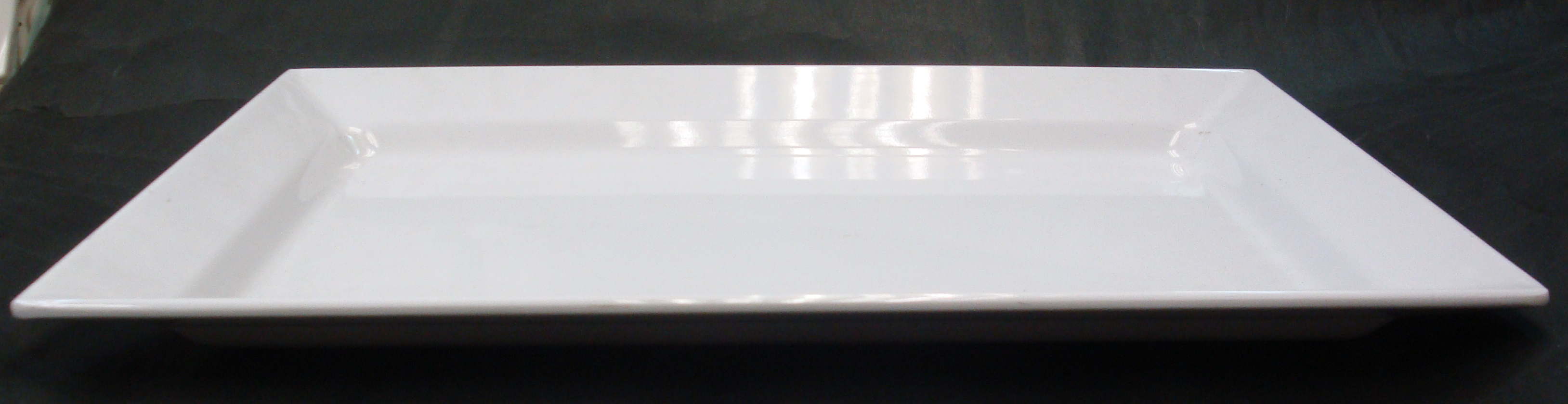 科學瓷磁白長方碟